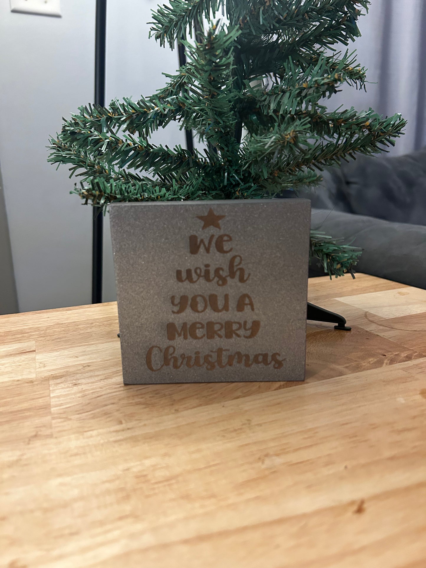 We wish you a merry Christmas block sign