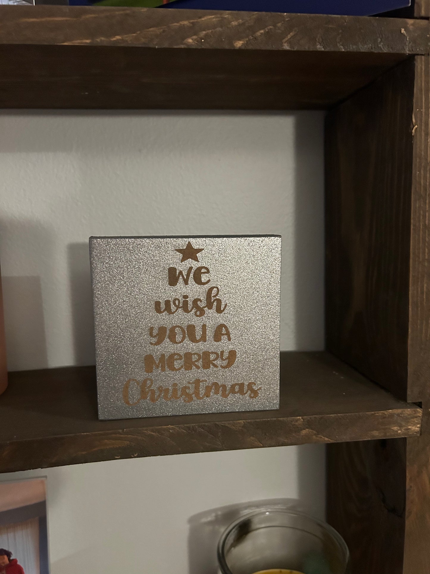 We wish you a merry Christmas block sign