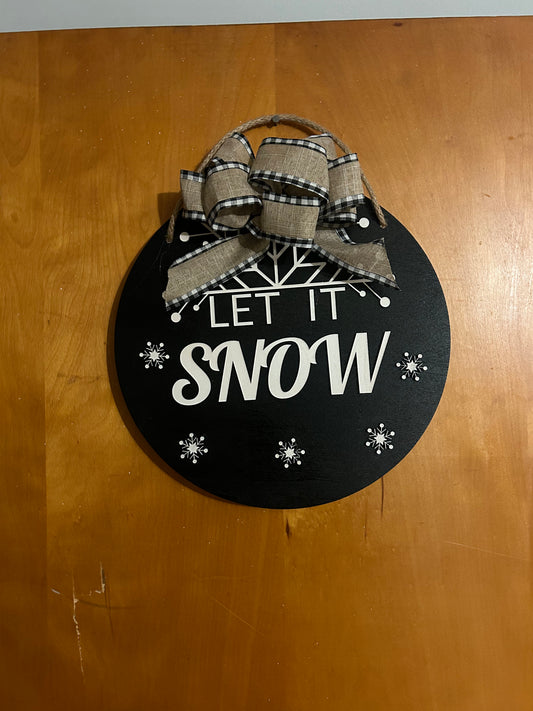 Let it snow door hanger